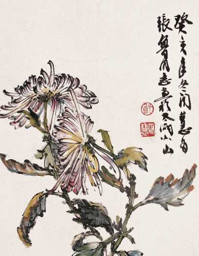 郑闻慧 1983年作 花卉图 立轴